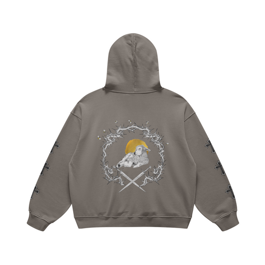 'Divine Refuge' Hoodie Grey